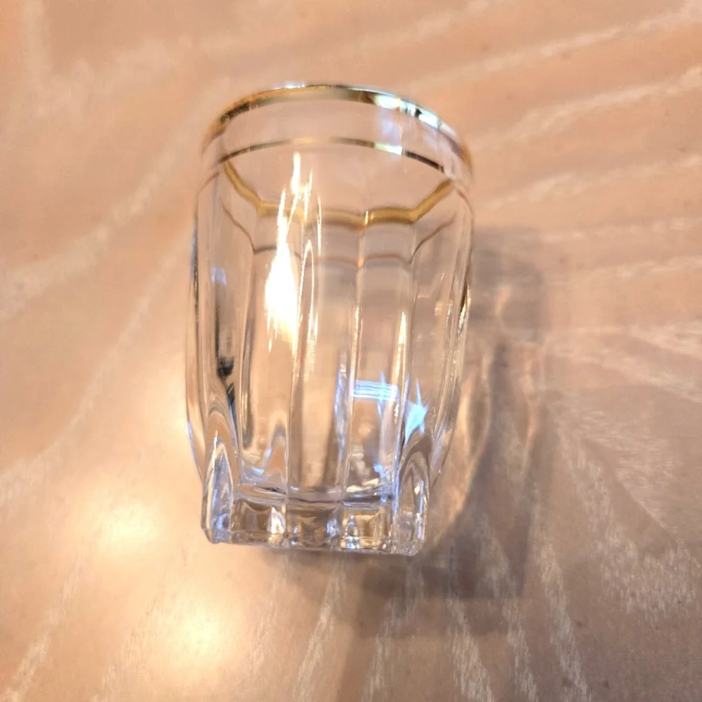 Vintage Gold Band 5-Piece Stemware Wine Glasses & 4-Piece Shot Glasses